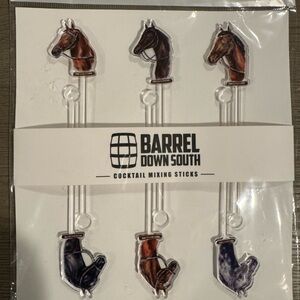NIP Equestrian Kentucky Derby Famous Horses Acrylic Cocktail Mixing Sticks!